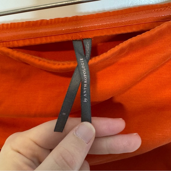 Anthropologie The Gabbie Strapless Ruched Tube Dress Red Orange Size Small - Picture 4 of 8